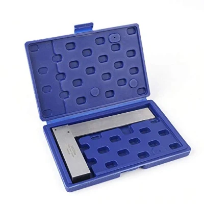 Afbeelding van Engineers Square BE TOOL Enginee Steel Set 90 rechte hoekliniaal voor het meten van hoek, inclusief plastic houderdoos (100 x 63 mm)