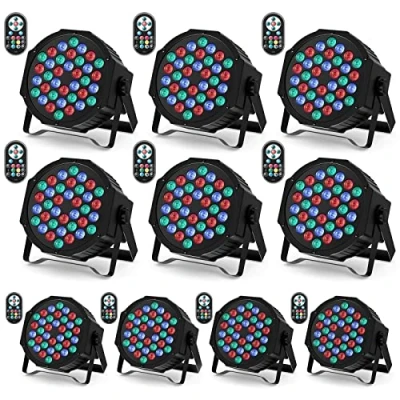 Afbeelding van 10 stuks LED spots met 36 RGBW discolicht DMX512 podiumlicht afstandsbediening geluidslicht auto meester slave verlichting voor party Kerstmis DJ bar band verjaardag Halloween