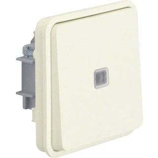 Afbeelding van Hager berkerw 1 wisselschakelaar wip druk voudig bedieningselement inbouw schroef mat ip55 wit ral9010 30863522