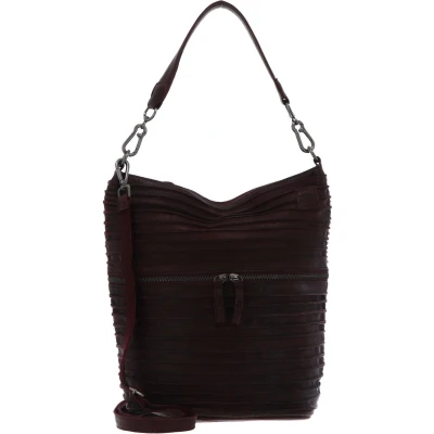 Afbeelding van FREDsBRUDER Leren Schoudertas Riffel Bommel Oxblood Rood