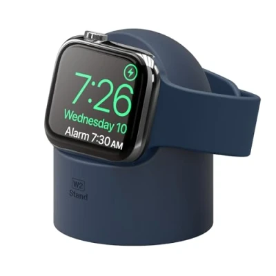 Afbeelding van elago W2 laadstation standaard compatibel met Apple Watch serie 9, 8, SE2, 7, 6, SE, 5, 4, 3, 2, 1, Ultra 2 &amp; oplader niet inbegrepen (blauw)