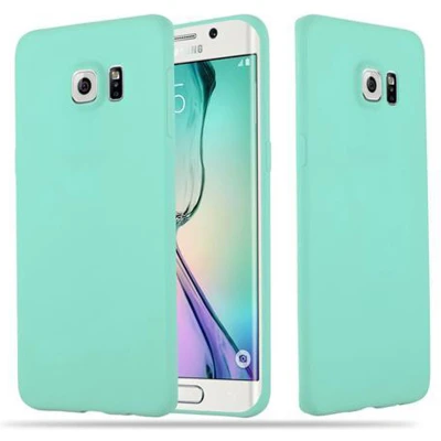Afbeelding van Cadorabo Hoesje geschikt voor Samsung Galaxy S6 EDGE in CANDY BLAUW Beschermhoes TPU silicone Case Cover