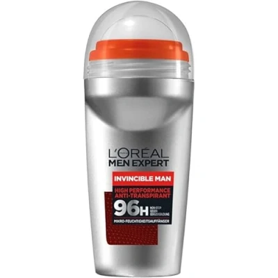 Afbeelding van L&#039;Oréal Men Expert Invincible Man 96H Deo Roll On, sportdeodorant voor mannen, gecontroleerde droogte en lichaamsgeur, 6 x 50 ml