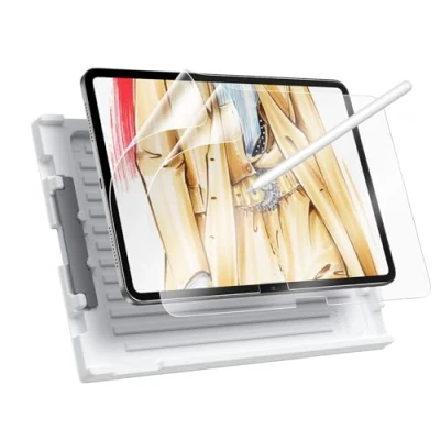 Afbeelding van ESR Paper Feel Beschermfolie voor iPad 10 Generation (2022), folie, papier, schrijfgevoel, dun en responsief, praktische uitlijnschaal, krasbescherming, matte 2 stuks