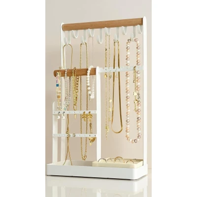 Afbeelding van Sieradenrek Galeara design Sieradenhouder wit Trendy voor halskettingen armbanden en meer