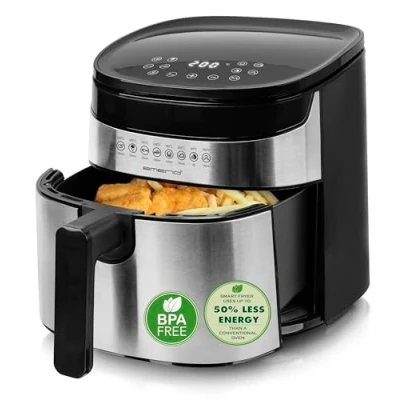Afbeelding van Emerio AF 129084 ggrote digitale heteluchtfriteuse, Frituren zonder extra olie, 4.5 liter inhoud, 8 automatische programma&#039;s, Cool Touch, BPA vrij, snel opwarmen, 1300 watt