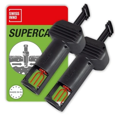 Afbeelding van SWISSINNO Vole Trap PRO SuperCat: Efficiënte slagval tegen veldmuizen + woelmuizen, Gepatenteerd trekmechanisme, Eenvoudig op te zetten, Veilig Herbruikbaar. Made in EU: 2x vallen