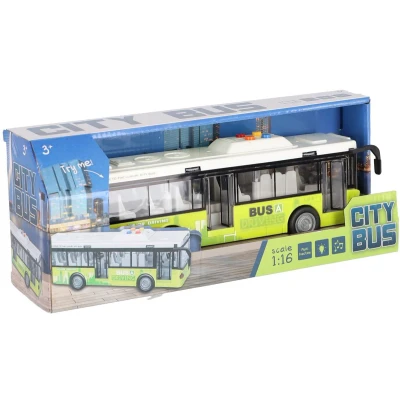 Afbeelding van Stadsbus 1:16 + Licht en Geluid Wit/Groen
