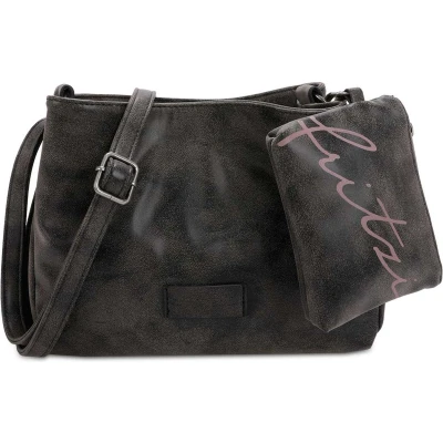 Afbeelding van Fritzi aus Preußen Schoudertas Vintage Split03 Cross Bag Black Idol Donkergrijs