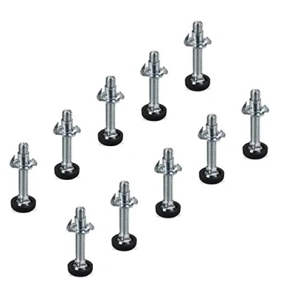 Afbeelding van Set van 10 Verstelschroeven M8 x 45 mm met inslagmoer en kunststof voet