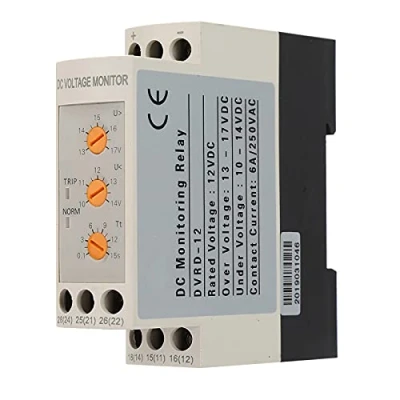 Afbeelding van 13V 17V 10V 14V Spanningsbewakingsrelais DC 12V Overspannings en onderspanningsbeveiligingsrelais 35mm Geleiderail