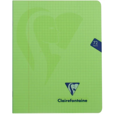 Afbeelding van Clairefontaine schrift mimesys voor ft A5, 72 bladzijden, kaft in PP, geruit 5 mm, geassorteerde kleuren 10 stuks
