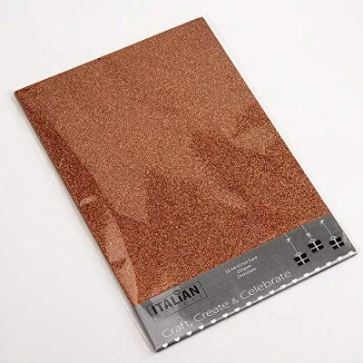 Afbeelding van Glitter Card A4 250gsm Non Shed Chocolade Bruin (10 Vellen)