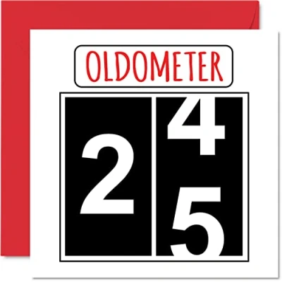 Afbeelding van Leuke 25e verjaardagskaarten voor mannen vrouw Oldometer Gelukkige verjaardagskaart zoon dochter broer zus oom tante nichtje neef neef, 145 mm x wenskaarten,