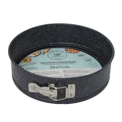 Afbeelding van Meyerhoff Bakery ronde springvorm/ bakvorm met non stick coating 26 x 7 cm antraciet marmer