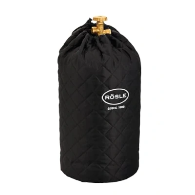 Afbeelding van RÖSLE Gasflesafdekking met 5 kg vulgewicht, hoogwaardige beschermhoes van 100% polyester, praktische klittenbandsluiting en trekkoord