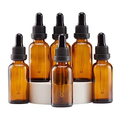 Afbeelding van Yizhao Amber Glazen Druppelflesje 30ml, met Pipet Druppelaar, voor Essentiële olie, Aromatherapie, Cosmetica, Laboratorium, Apotheek, Reizen, Massage 6 Stuks
