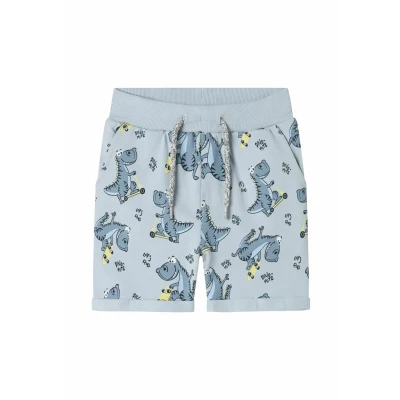 Afbeelding van Name It mini jongens short VERMO AOP Celestial Blue Skate Dino Regular Fit