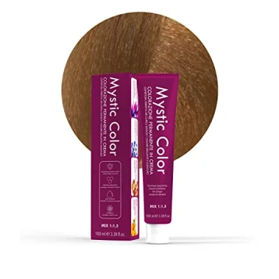 Afbeelding van Mystic Color Permanent Cream Coloring with Argan Oil and Calendula Long Lasting Hair Golden Light Blonde 8.3 100ml