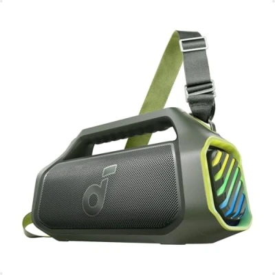 Afbeelding van soundcore Anker Boom 2 Plus Buitenluidspreker, bluetooth, 140 W, 2+2 kanalen, BassUp 2.0, 20 uur, snel opladen, IPX7 waterdicht, RGB verlichting, USB C, powerbank, voor kamperen, strand, tuin Groen