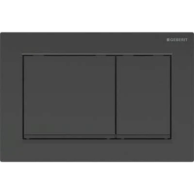 Afbeelding van Drukplaat Geberit Omega 30 voor 2 toets Spoeling met Mat Zwart Designstroken