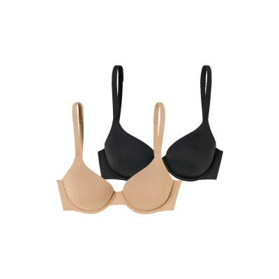 Afbeelding van Schiesser 2PACK Strapless BH mapleschwarz, Dames, Maat: 75B, Maple/schwarz