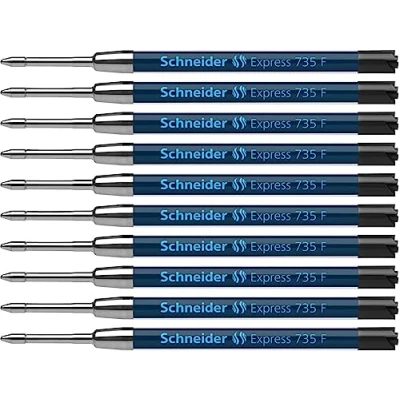 Afbeelding van balpenvulling Schneider Express 735 F zwart doos met 10 stuks