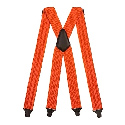 Afbeelding van Olata Heavy Duty X Vorm Bretels met Kunststof Clips 4 cm. Oranje