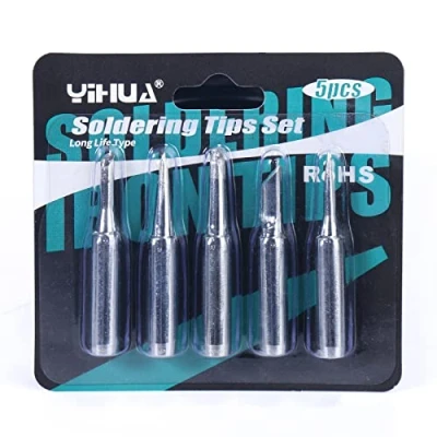 Afbeelding van YIHUA #1400 Soldeerboutpuntenset, 5 stuks, long life type SGS gecertificeerde loodvrije punten (902 B, I, K, 3C, 3.2D) voor de 926LED IV EVO, 948 III 938BD I EVO 995D+ 853AAA 939D+III