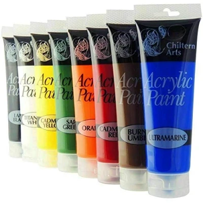 Afbeelding van Chiltern Arts 8 tubes van verschillende kleuren acrylverf 120 ml (Pack 8)