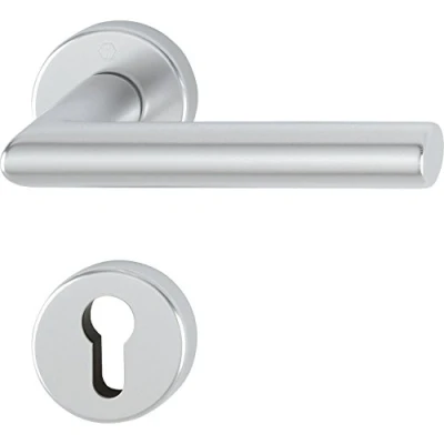 Afbeelding van Hoppe Amsterdam deurklink set met rozet PZ cilinder, zilver geanodiseerd 3286542
