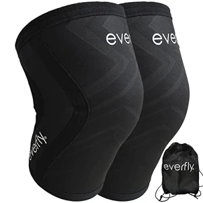 Afbeelding van EVERFLY Crossfit kniebeschermers 5 mm 1 paar meniscus en banden neopreen SCR zwart sport spieropbouw Calistenia heren dames gewichtheffen knie (XL)