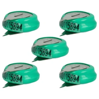 Afbeelding van vhbw 5 x NiMH vervangende knoopcelbatterij type 1/V80H 2 pins 80mAh 1,2V compatibel met modelbouwaccu&#039;s, zonne lampen enz.