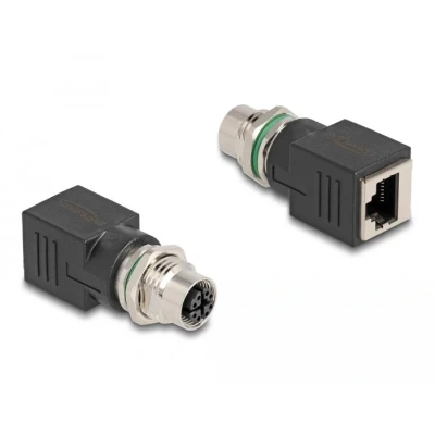 Afbeelding van Delock M12 Adapter X kodiert 8 Pin Buchse zu RJ45 gerade HQ p