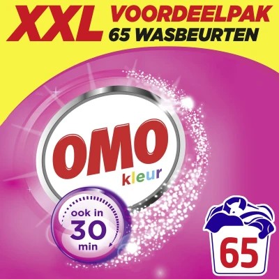 Afbeelding van Omo XXL Waspoeder Kleur wast door en schoon, ook in 30 minuten 65 wasbeurten