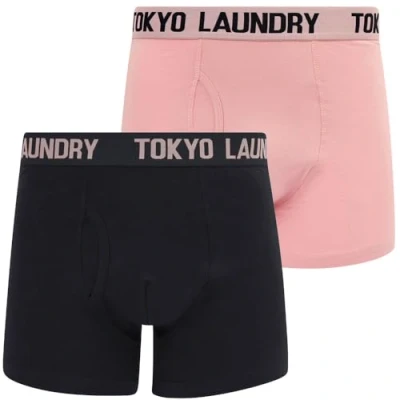 Afbeelding van Tokyo Laundry Boxershorts voor heren, 2 stuks, Hillside 3 Roze Nectar/Sky Captain Navy, XL
