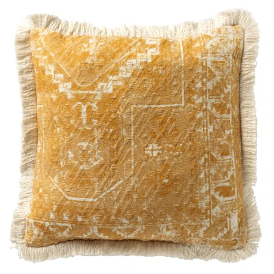 Afbeelding van Dutch Decor SYNNE Sierkussen 45x45 cm Rattan geel Inclusief binnenkussen