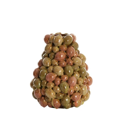 Afbeelding van Light&amp;living Vaas deco Ø23x27 cm CITRUS keramiek bruin oranje+groen