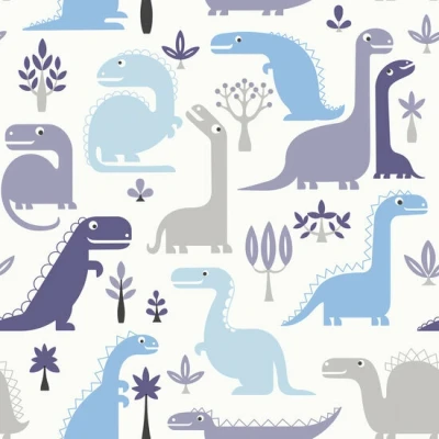 Afbeelding van Dutch Wallcoverings Little Kids LL10021 blauw wit
