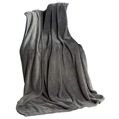 Afbeelding van CelinaTex TV deken knuffeldeken XXL 220 x 240 cm grijs koraal fleece sprei microvezel sofadeken
