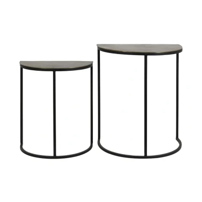 Afbeelding van Light &amp; Living Peto bijzettafel set van 2 antiek brons Metaal
