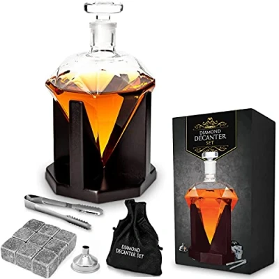 Afbeelding van Whiskey Karaf Diamant Groen/Zwart