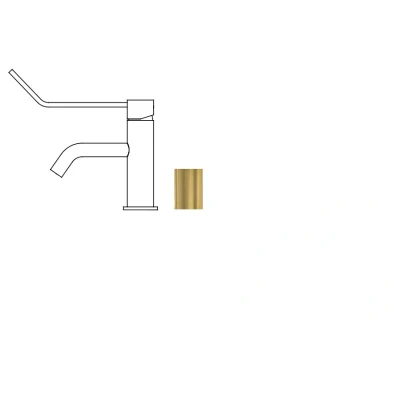 Afbeelding van Waterevolution Flow wastafelkraan incl. click plug geborsteld messing T111LE