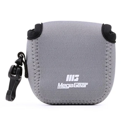 Afbeelding van MegaGear MG1314 Gopro Hero 7, 6, 5, Sony Dsc Rx0 Ultralichte Cameratas Gemaakt van Neopreen, met Karabijnhaak, Grijs