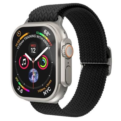 Afbeelding van Vonmählen Woven Loop bandje voor de Apple Watch 38/40/41/42 mm Zwart