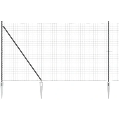 Afbeelding van vidaXL Euro Fence met 7 spijkerpalen 1.6x10 m gegalvaniseerd staal grijs
