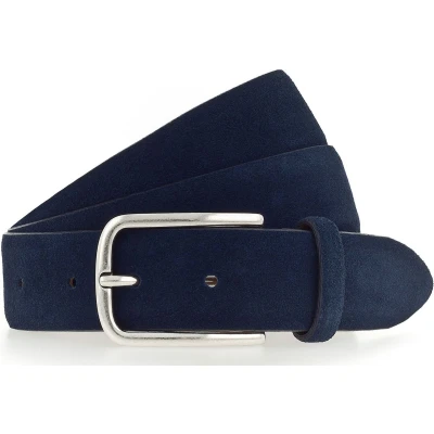 Afbeelding van Vanzetti Leren Riem Velours Belt W115 Teal Donkerblauw