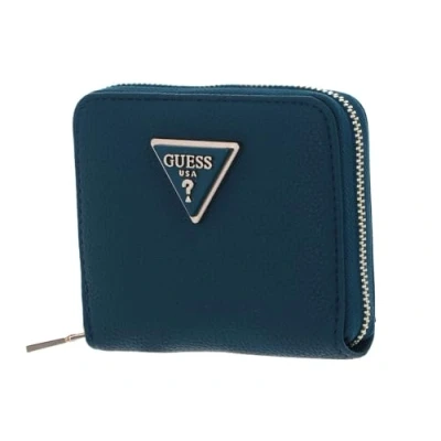 Afbeelding van GUESS Portemonnee Meridian Small Zip Around Wallet Teal Petrol