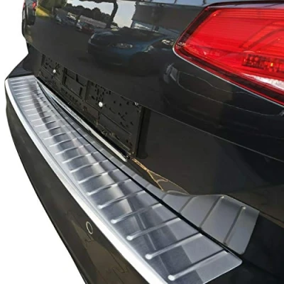 Afbeelding van Bumperbescherming van roestvrij staal, mat, compatibel met VW Golf 7 VARIANT BJ 2013 2017, schuine rand, premium kwaliteit RECAMBO