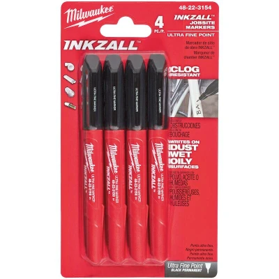 Afbeelding van Marker Inkzall Ultrafijne Punt 0,6 Mm Zwart Blister (4 Stuks)